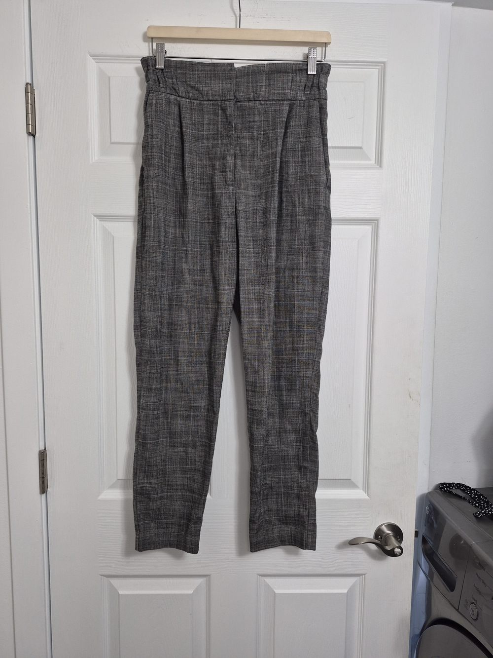 Dynamite Gray Plaid High-Waist Tapered Pants And Matching Belt